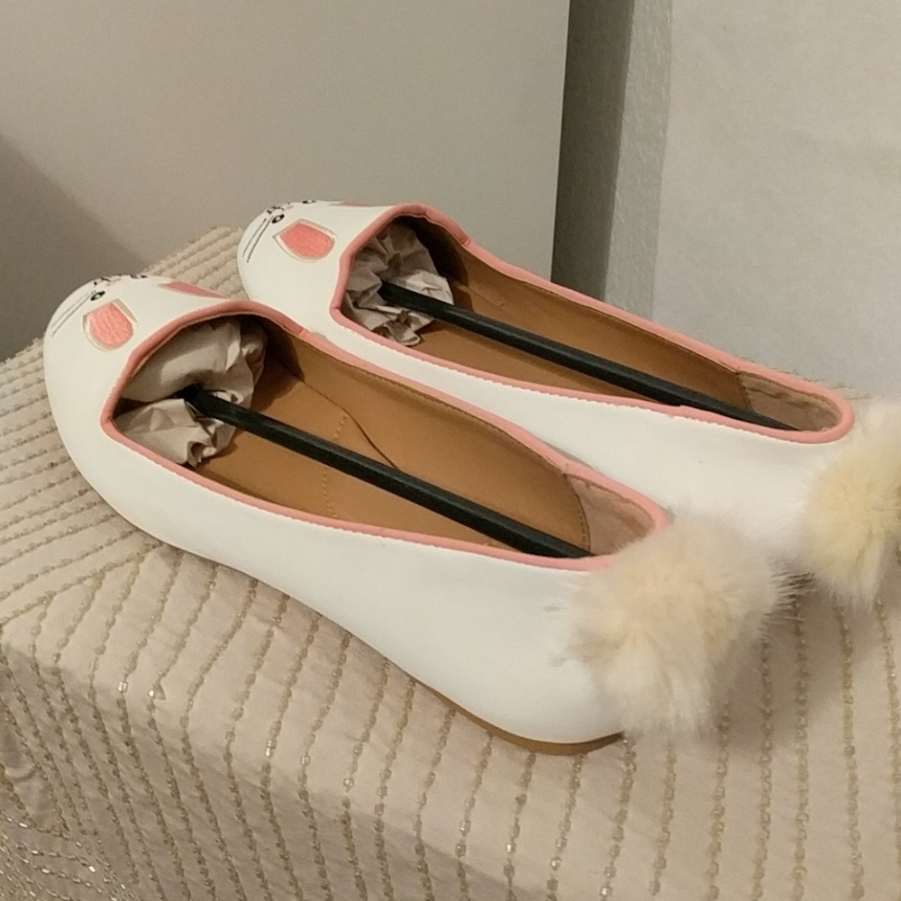 Bamboo Bunny Rabbit Embroidered Flats - Picture 3 of 3